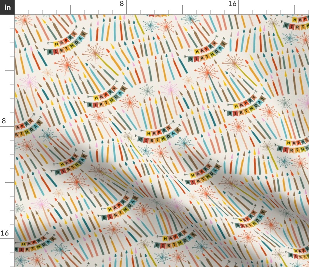 Birthday Candle Tablecloth // medium // tablecloth, happy birthday, colorful, candles