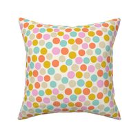 Party sprinkles cocktail party polka spot turquoise orange 12 large scale by Pippa Shaw