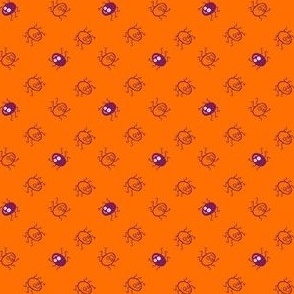 Little Spiders_Purple on Orange_MEDIUM_2x2 (wallpaper 3x3)