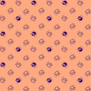 Little Spiders_Purple on Peach_MEDIUM_2x2 (wallpaper 3x3)