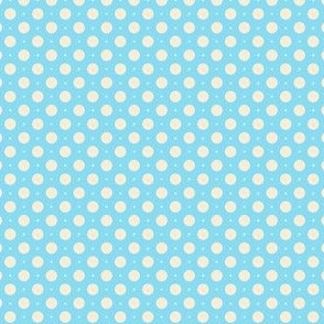 Polka Dots Mix_Cream on Blue L_SMALL_1x1