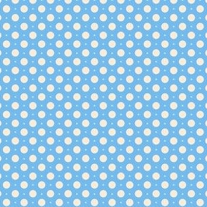 Polka Dots Mix_Cream on Blue_SMALL_1x1