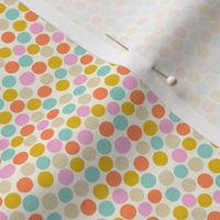 Party sprinkles cocktail party polka spot turquoise orange small scale by Pippa Shaw