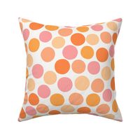 Party sprinkles cocktail party polka spot orange pink 24 jumbo duvet_ bedding curtains scale by Pippa Shaw