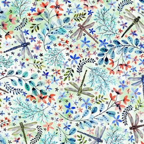 Dragonfly meadow hellgruen_spoonflower