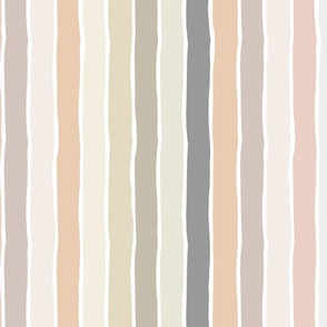 neutral crooked stripe on white - neutral colors - wonky stripe fabric - japandi wallpaper