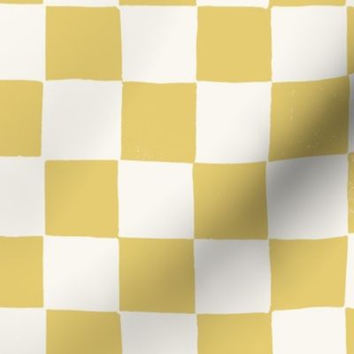 Gold and Cream Checker Print