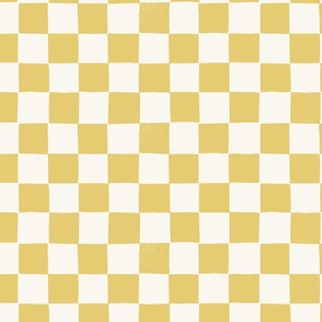 Gold and Cream Checker Print