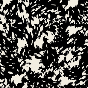 Jungle Rain Abstract in Black on Eggshell White // Large Scale