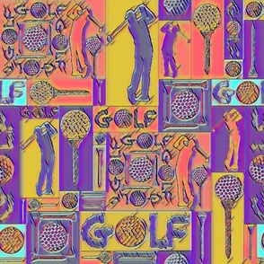 Successful Golf Cheater Quilt - Neural.orange