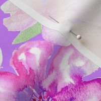 Dreamy Watercolor Anemone on Orchid Purple, medium
