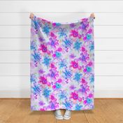 Jumbo Dreamy Watercolor Anemones on Cotton Candy Pink