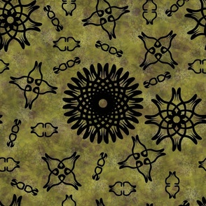 Moon Diamonds - Background -Mystic Shapes in Black
