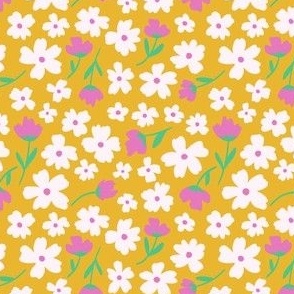 Ditsy Daisies on Yellow - Medium