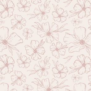 Hand Drawn Flowers_light taupe