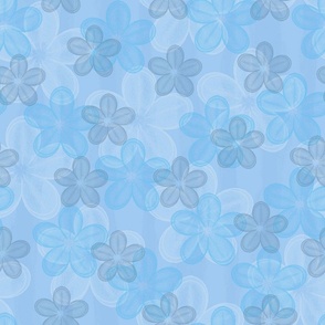 Sweetie Pie Cool Boho Flowers  - Light Blue