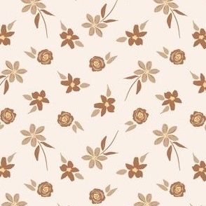 simply sweet ditsy daisies brown on cream, perfect for hair bows, scrunchies, dog bandanas, and fall clothing