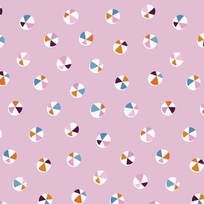 BEACH BALL DOTS -  PURPLES, LAVENDER & ORANGE