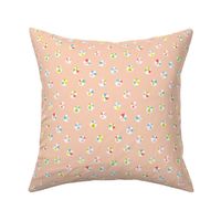 BEACH BALL DOTS - BRIGHT PASTELS ON PEACH