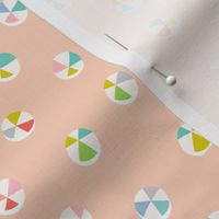 BEACH BALL DOTS - BRIGHT PASTELS ON PEACH