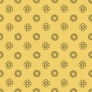 Stroke Mandala Potato Prints on Yellow