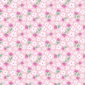 Ditsy Daisies on Pink - Small