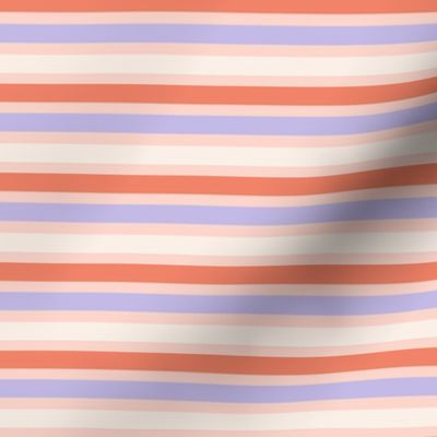 peach periwinkle pink cream stripes