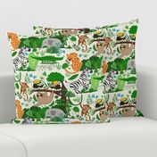 Cute Jungle Wild Lives in Cream 