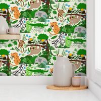 Cute Jungle Wild Lives in Cream 