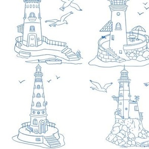 Lighthouses Version B in blue