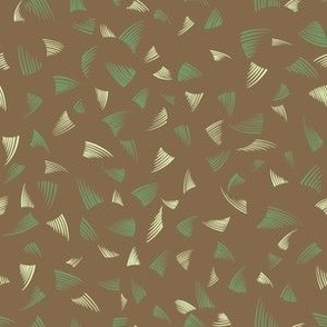 Curved Spray Strokes Small - Brown Green