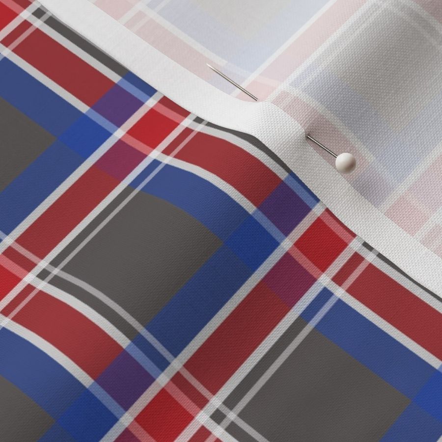 Grey, Red and Blue Plaid With a Hint of White