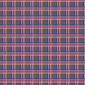 Grey, Red and Blue Plaid With a Hint of White