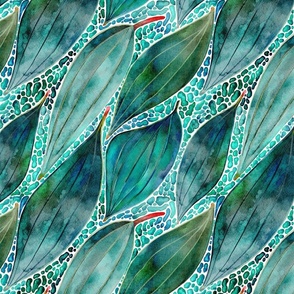 Watercolour Eucalyptus Blue River Leaves