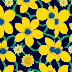 daisy pattern tiled paper 