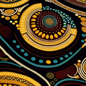 Image of African fabric with majority brown with f 