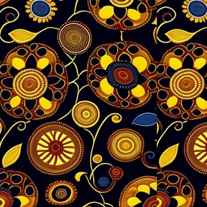 Image of African fabric with majority brown with f