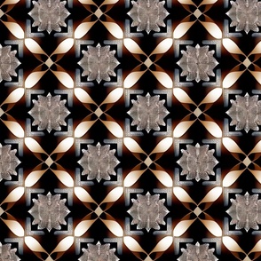 traditional moroccan pattern in sleek chrome textu