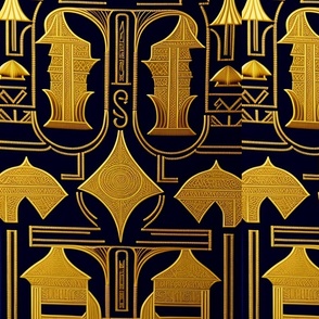 Image of African fabric with gold 