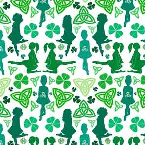 Irish Dance Silhouettes (40 shades O' green on white)