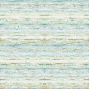 4" Coastal Driftwood Blue Aqua Gray Weathered Wood Horizontal