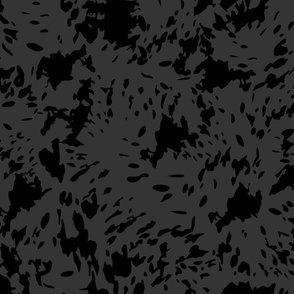 Jungle Rain  Abstract Marks  // Charcoal Gray on Black