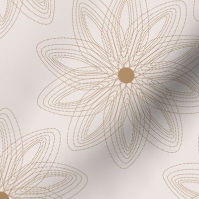 Life of Dreams | Geometric Floral Using a Neutral Beige-Brown Colours | Medium Scale