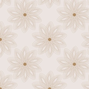 Life of Dreams | Geometric Floral Using a Neutral Beige-Brown Colours | Medium Scale