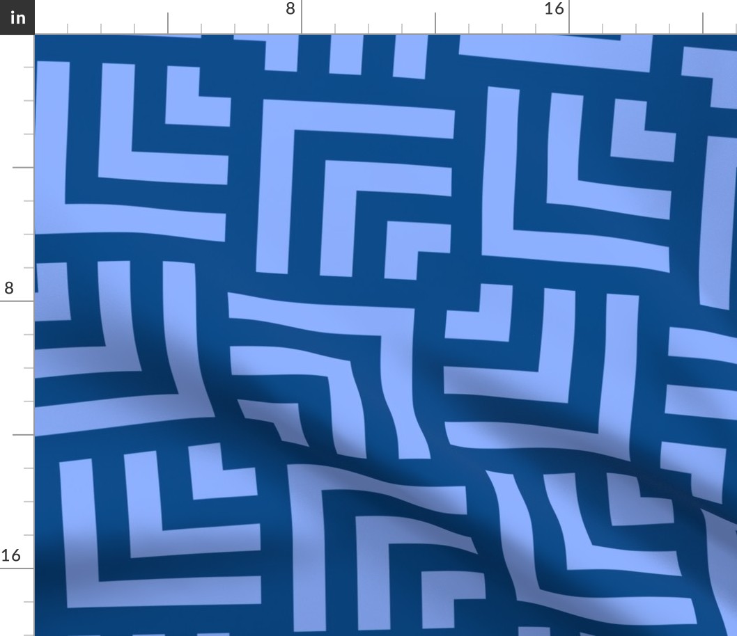 Concentric Overlapping Squares in Blues