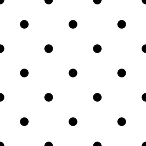 Black and White Polka Dots - 6 x 6
