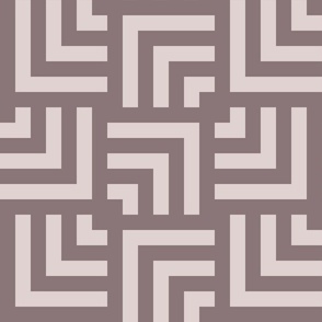 Concentric Overlapping Squares in Taupe and Pink