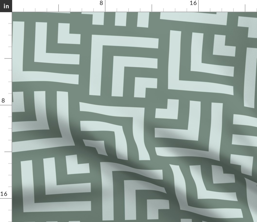 Concentric Overlapping Squares in Sage Greens