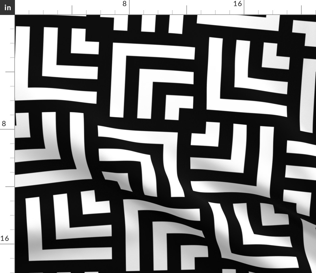 Concentric Overlapping Squares in Black and White