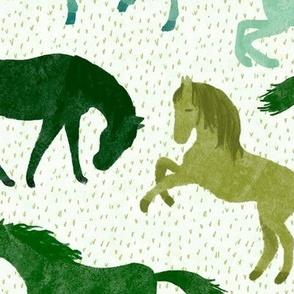 Wild Horses - spring green - large 
